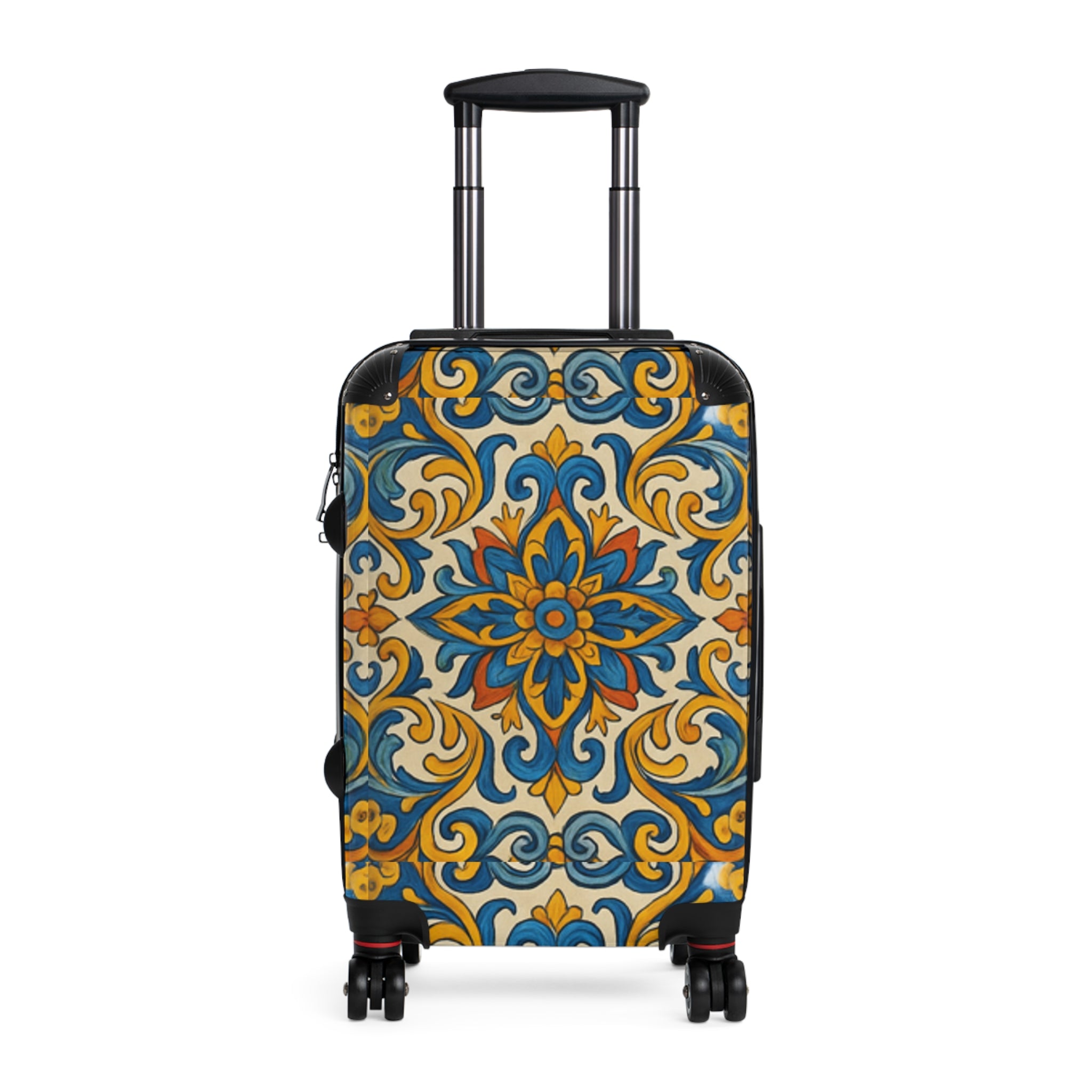 Colorful Travel Suitcase with Italian Ceramics Design by Rosetta Creative Boutique, Luggage for Travel, Vacation Bag, Gift for Travelers, Stylish Carry-On - Rosetta Creative Boutique